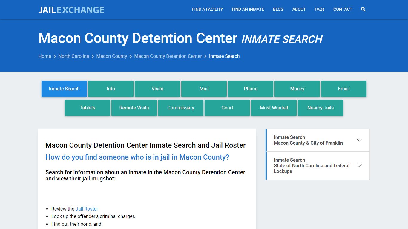 Macon County Detention Center Inmate Search - Jail Exchange