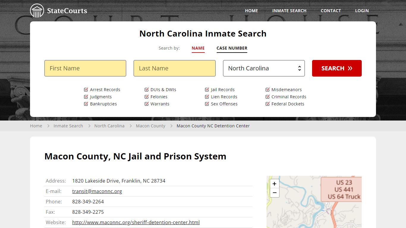 Macon County, NC Jail and Prison System - State Courts