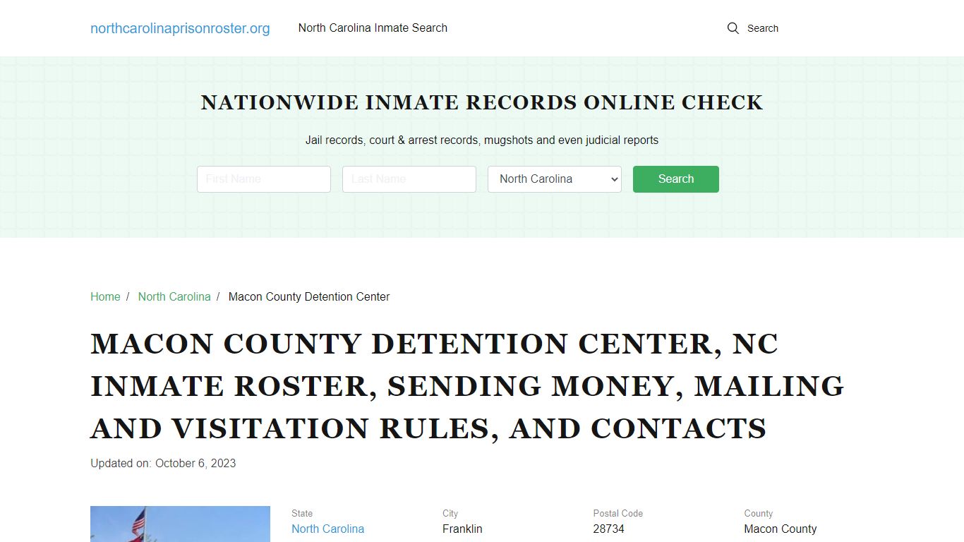 Macon County Detention Center, NC: Offender Search, Visitations ...